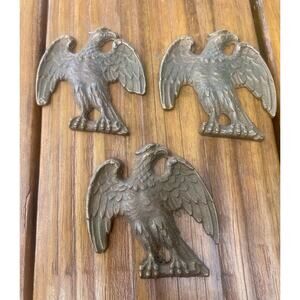 Vintage 3 Brass American Bald Eagles MCM Decor America USA